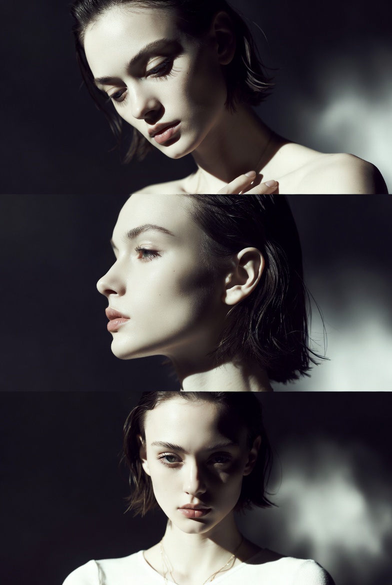 AI Prompt for Monochrome Fashion Editorial Triptych with Minimalist Photography