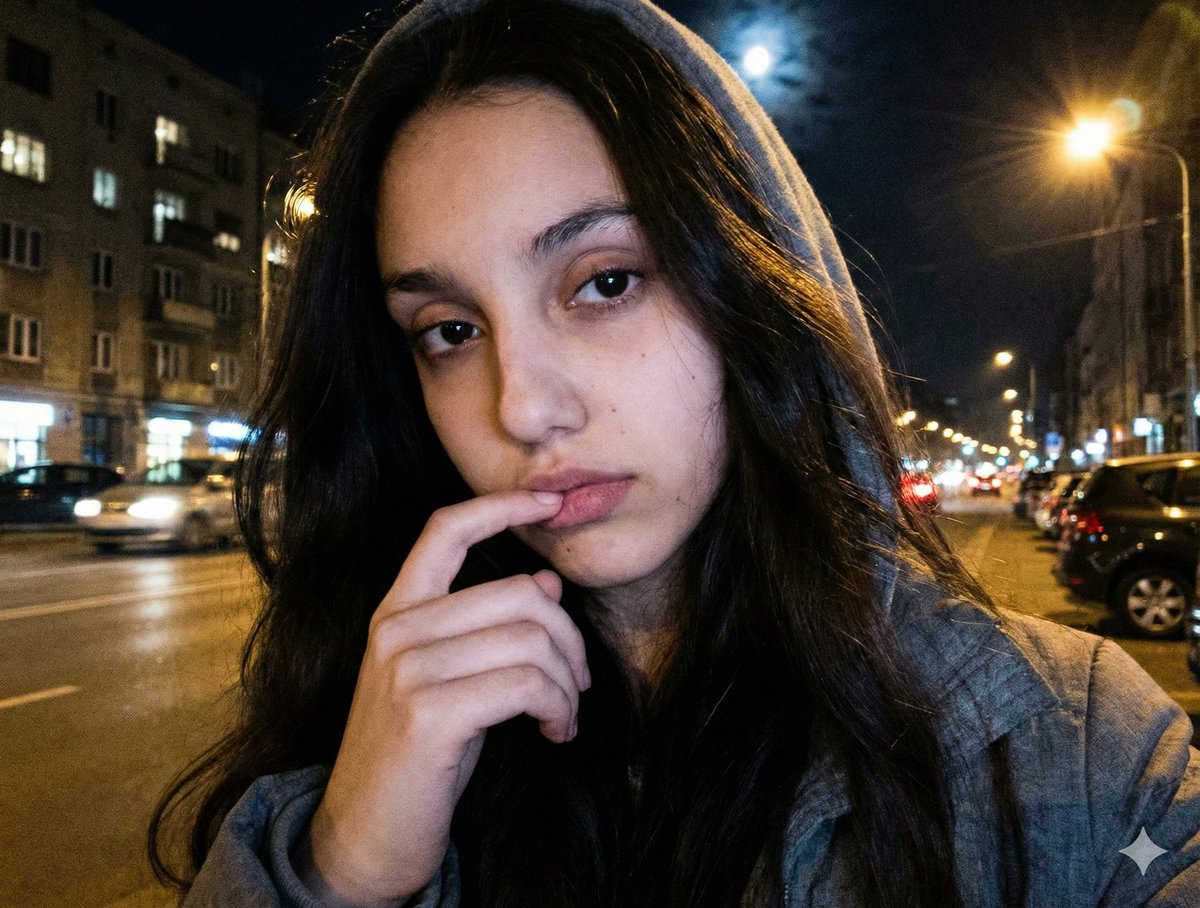 AI Prompt for Moody Nighttime Street Portrait