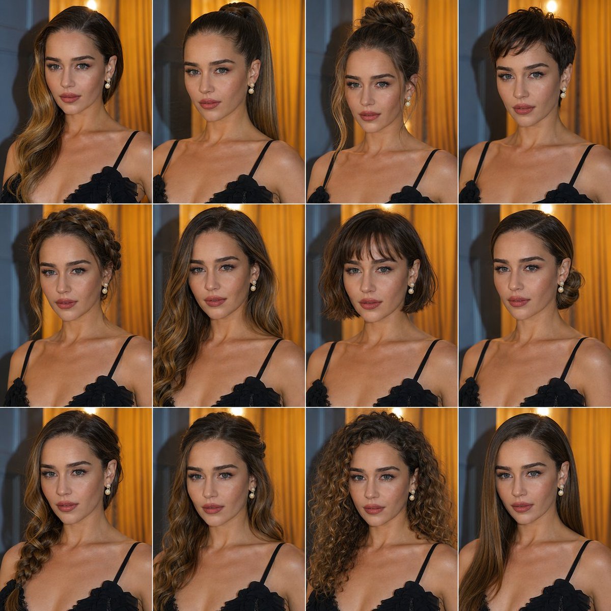 AI Prompt for Multi Hairstyle Portrait Collage