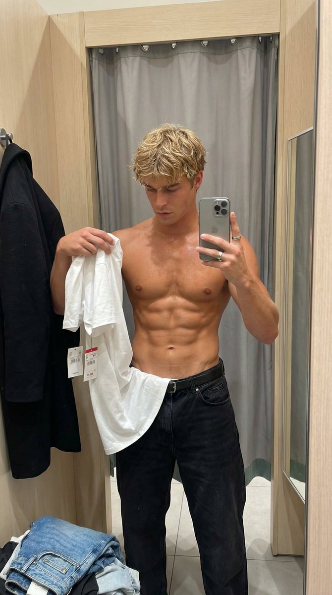AI Prompt for Muscular Fit Guy iPhone Selfie