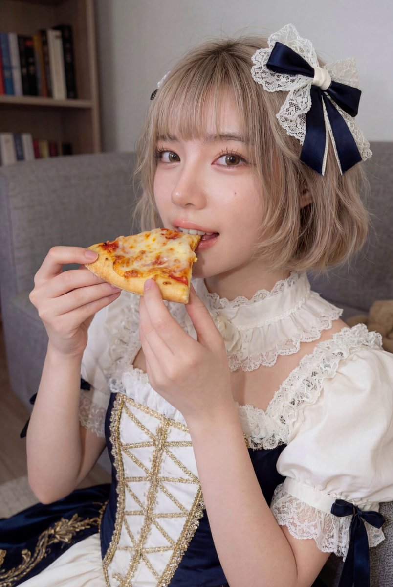 AI Prompt for Navy Blue and White Lolita Dress Fashion Photography