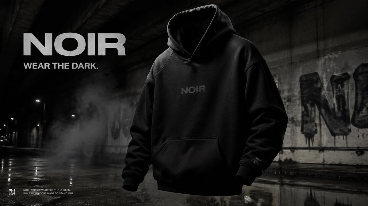 AI Prompt for NOIR Streetwear Campaign Poster Design