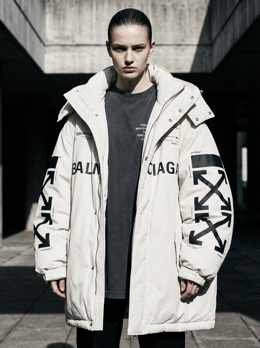 AI Prompt for Off-White x Balenciaga Editorial Fashion Image