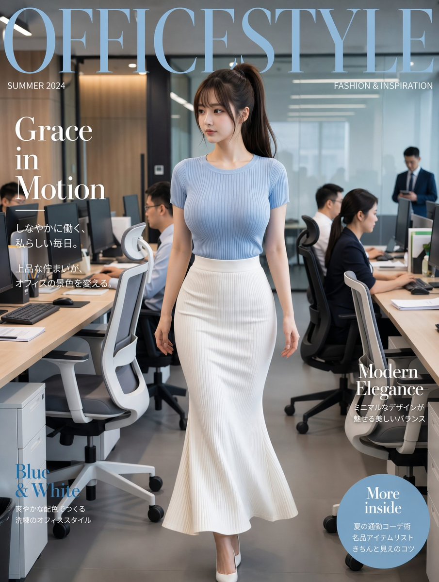 AI Prompt for Office Fashion Magazine Cover Design