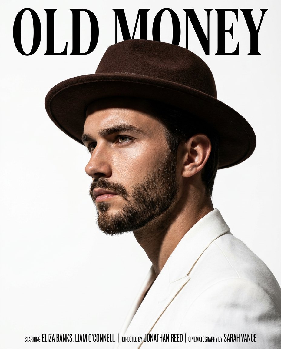 AI Prompt for Old Money Aesthetic Cinematic Portrait with Fedoras and Typography