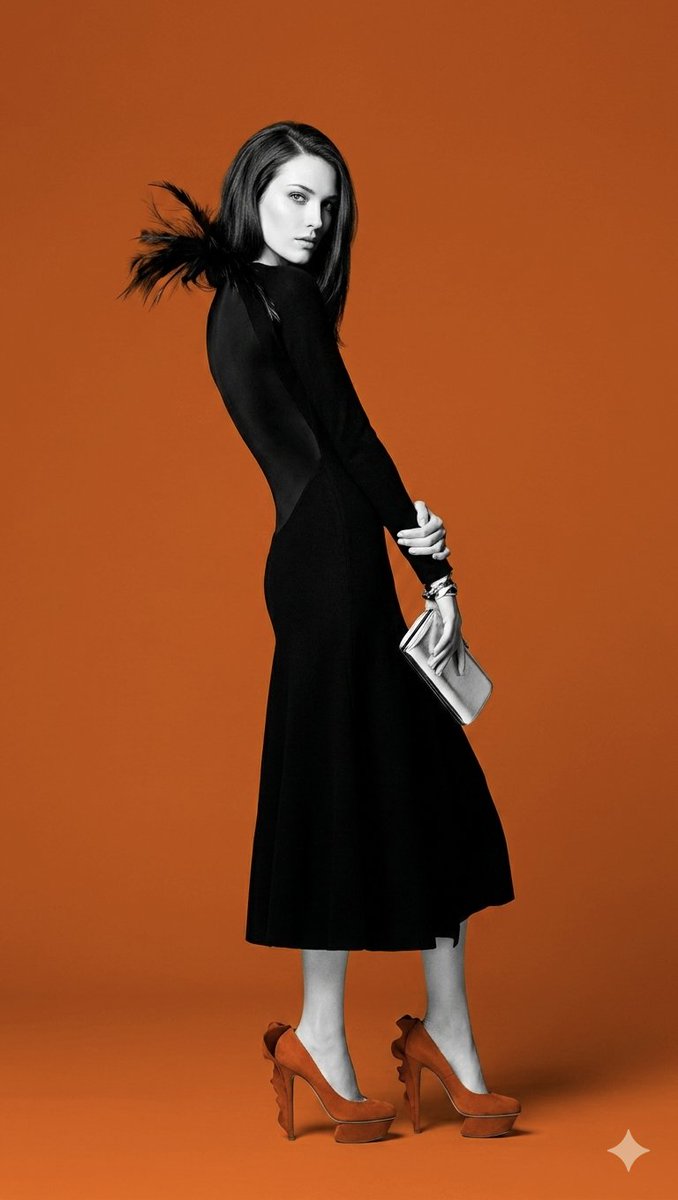 AI Prompt for Orange Fashion Portrait Generation