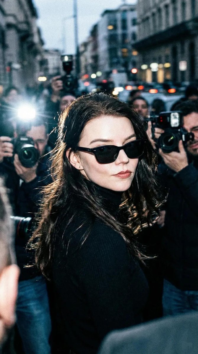 AI Prompt for Paparazzi-Style Fashion Portrait with Harsh Lighting and Blurred Motion