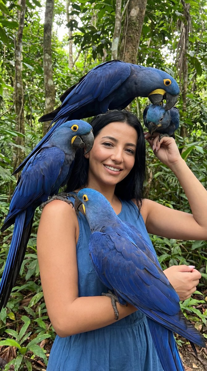 AI Prompt for Photorealistic Blue Macaw Fashion Editorial Portrait