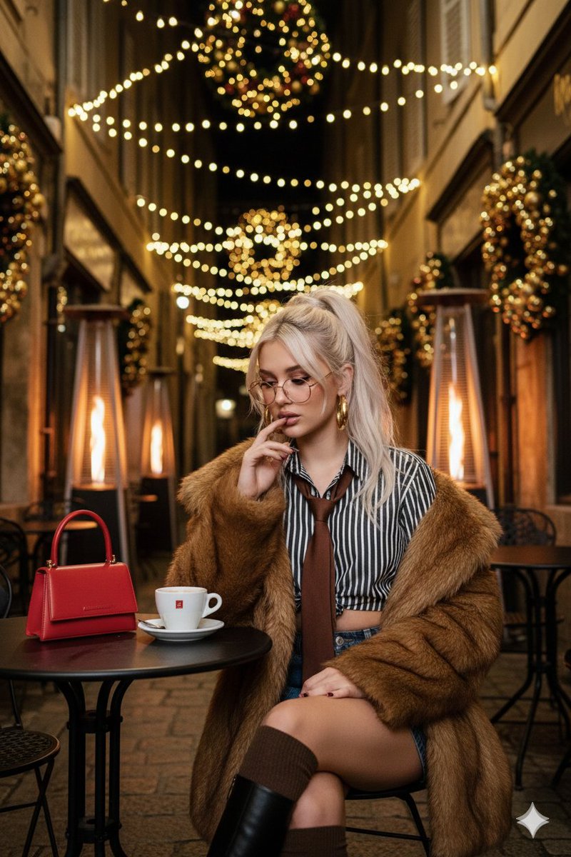 AI Prompt for Photorealistic Christmas Cafe Portrait