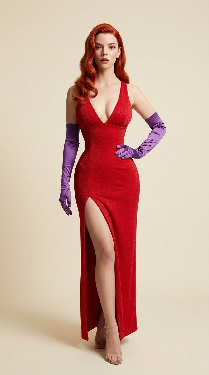 AI Prompt for Photorealistic Jessica Rabbit Cosplay with Anya Taylor-Joy Likeness