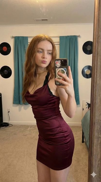 AI Prompt for Photorealistic Satin Mini Dress Portrait with Mirror Selfie