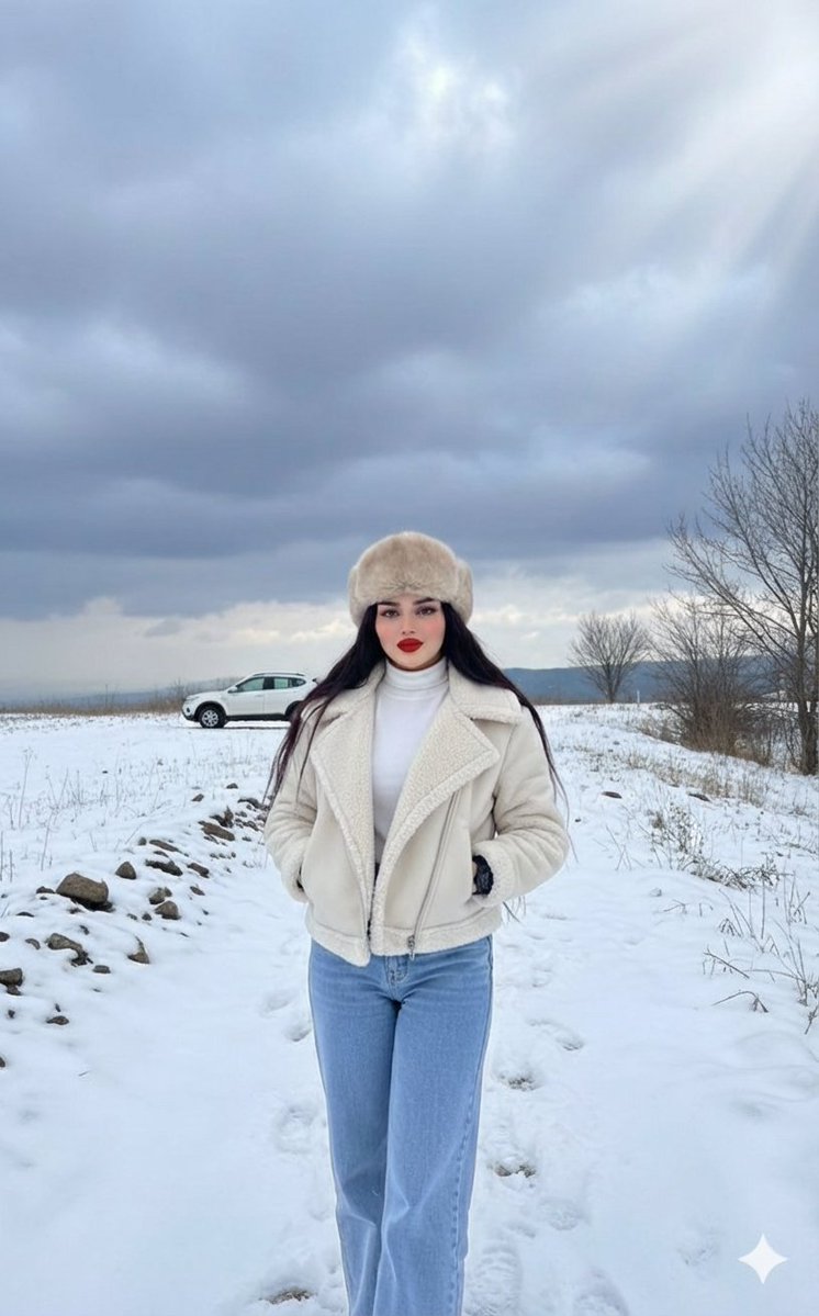 AI Prompt for Photorealistic Winter Fashion Editorial in Snowy Field