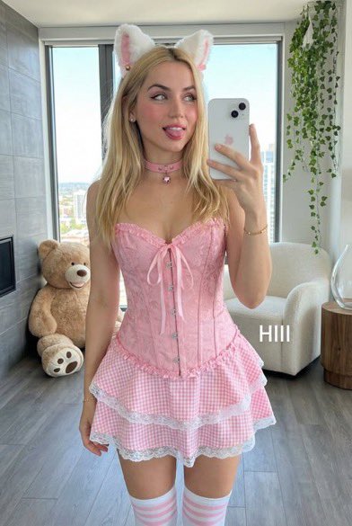 AI Prompt for Playful Mirror Selfie with Cat Ears and Pastel Fashion