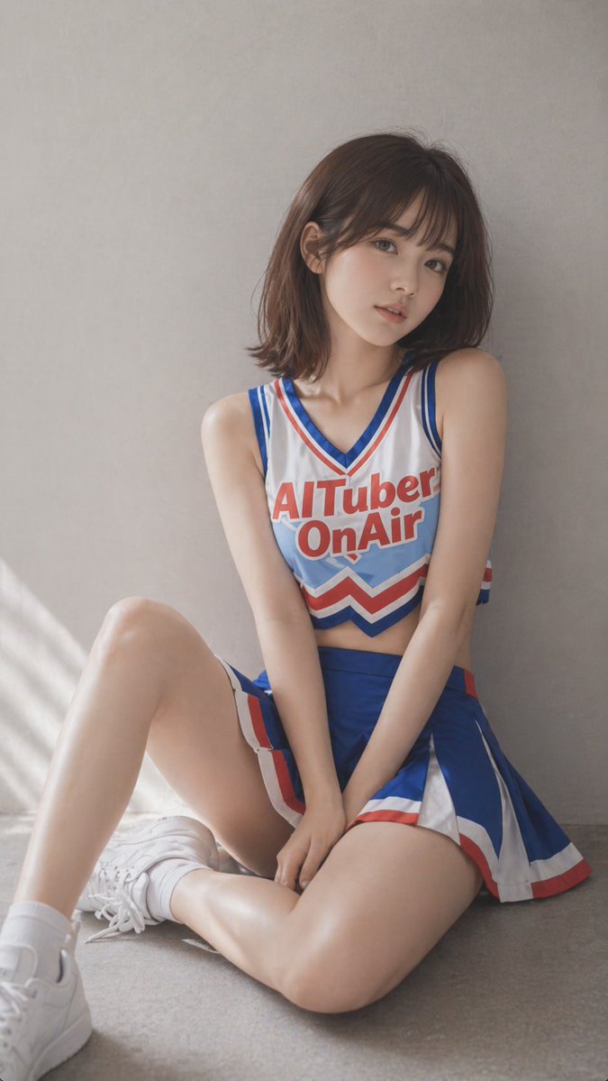 AI Prompt for Realistic Cheerleader Portrait with Blue-Red-White Outfit