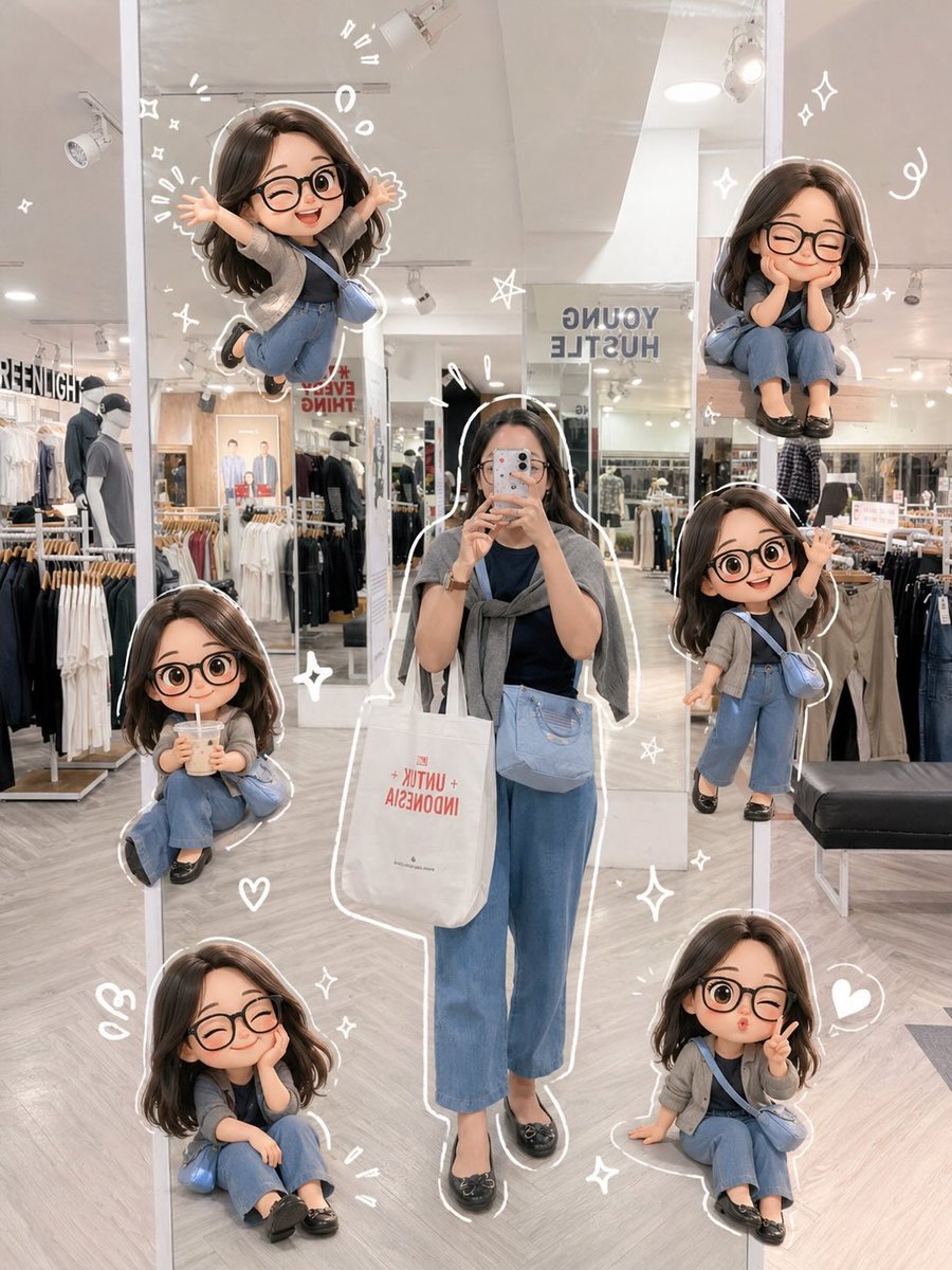 AI Prompt for Realistic Chibi Selfie with Kawaii Doodles