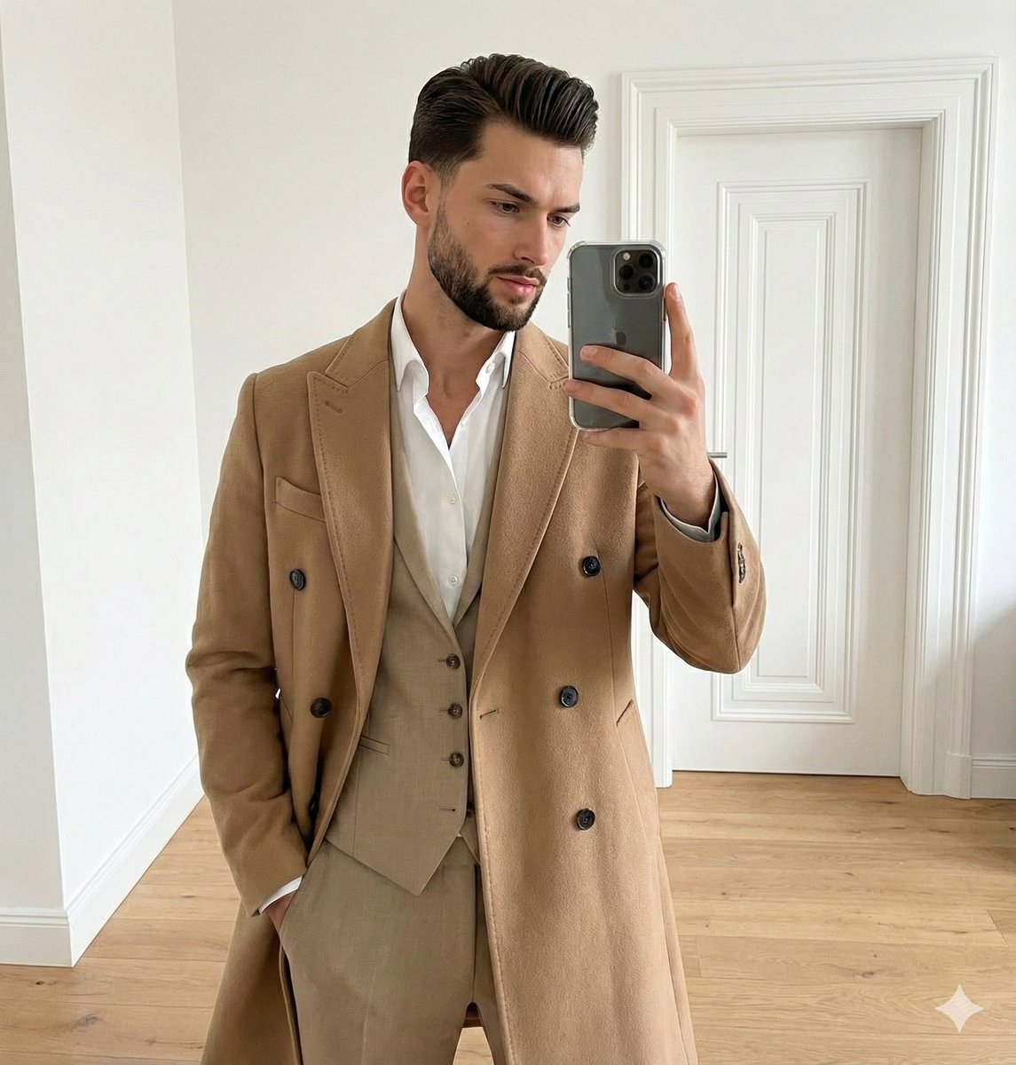 AI Prompt for Realistic Fashion Selfie in Neutral Color Palette