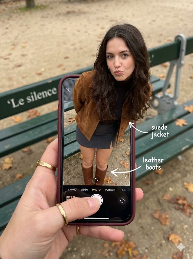 AI Prompt for Realistic Influencer Photography: Woman Emerging from Smartphone