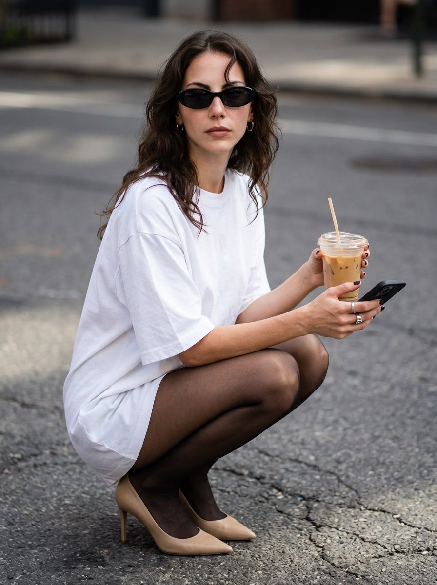AI Prompt for Realistic Street Style Portraits with Identity Lock and Specific Pose