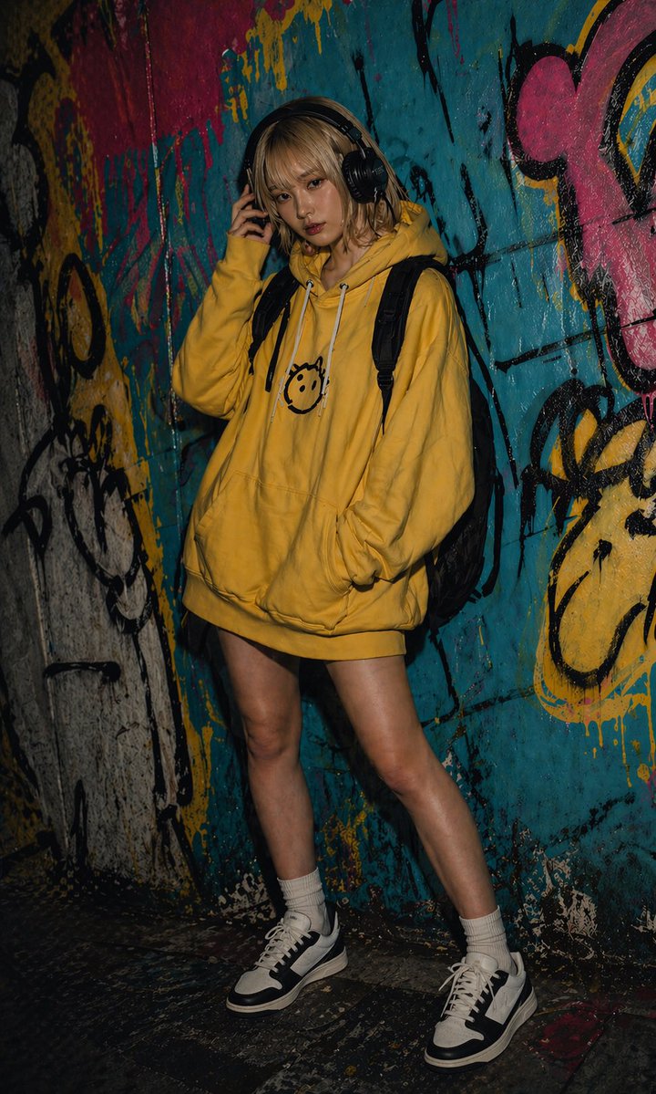 AI Prompt for Realistic Urban Fashion Illustration in Graffiti Style