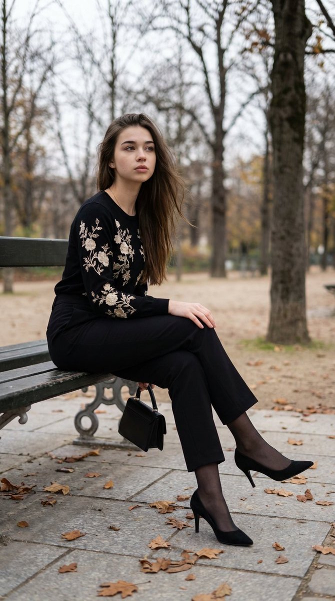 AI Prompt for Refined Editorial Images: Elegance in Parisian Late-Autumn City Parks