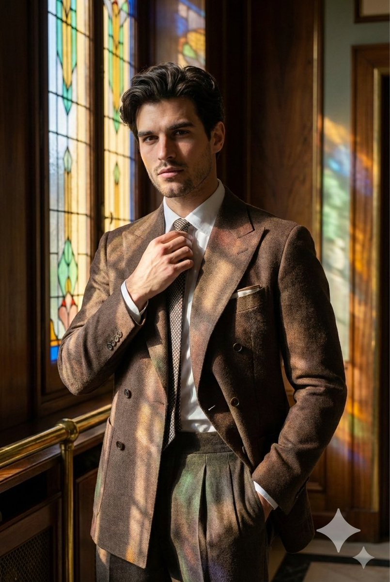 AI Prompt for Retro Art Deco Editorial Portraits with Structured Suits