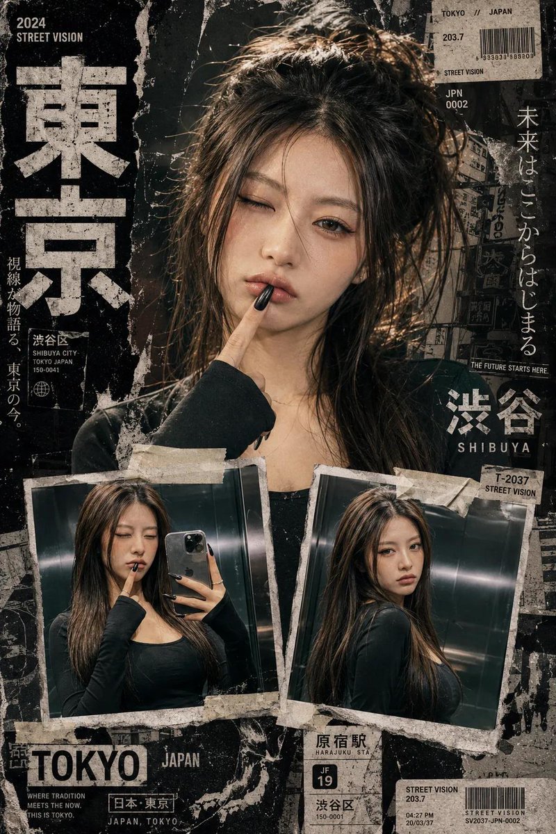 AI Prompt for Retro Japanese Street Style Magazine Collage