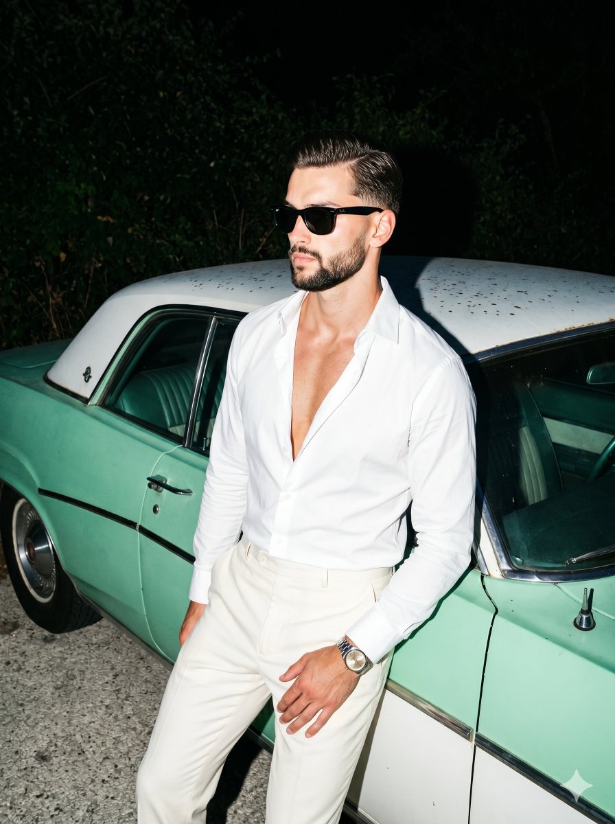 AI Prompt for Retro Resort Wear Photography
