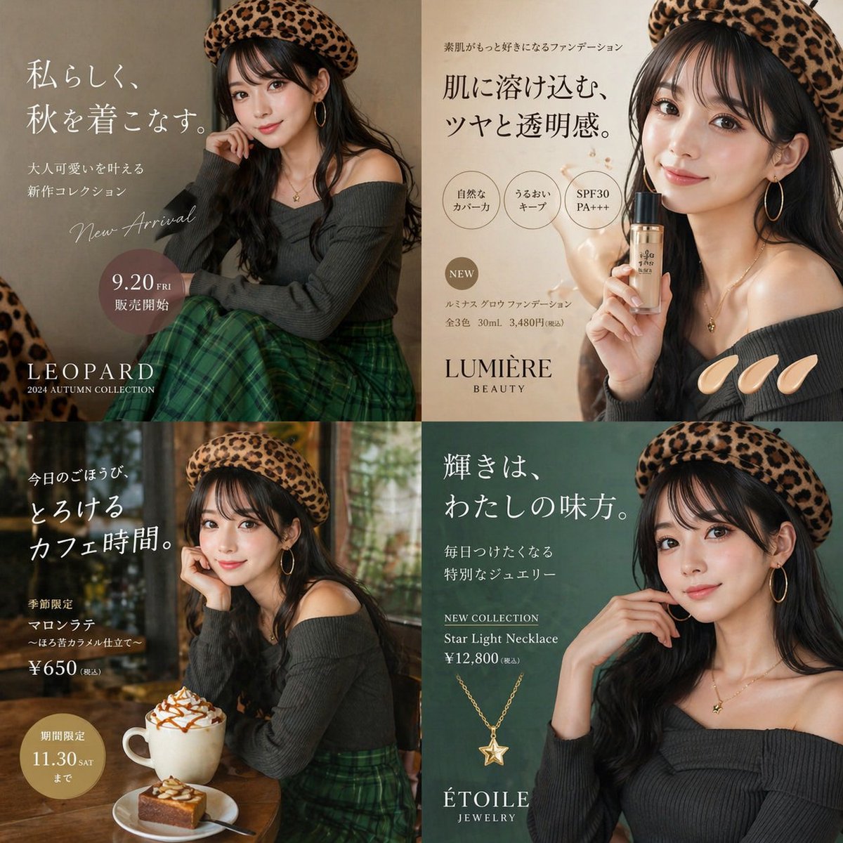 AI Prompt for Seasonal Fashion Collage in Japanese Style