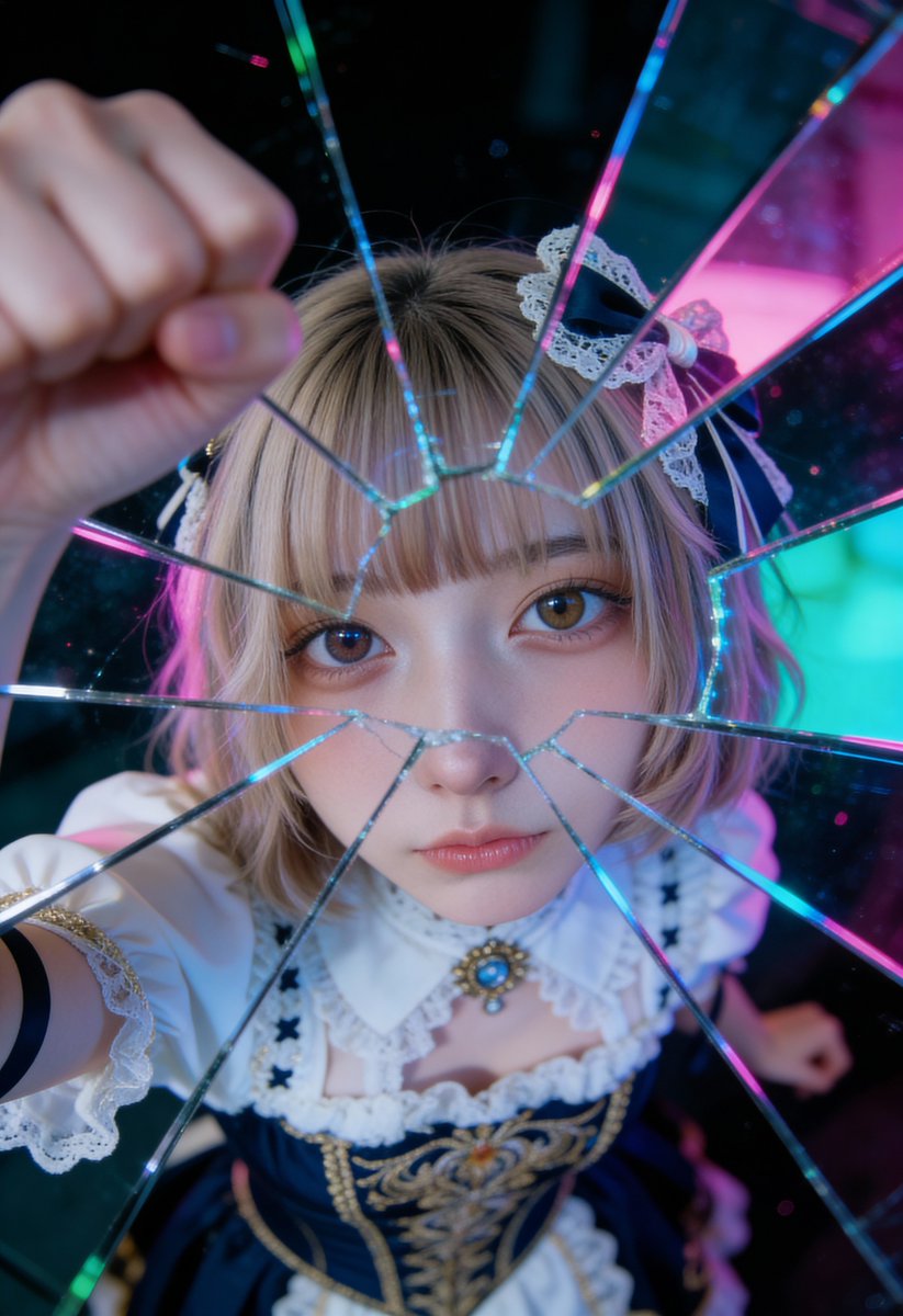 AI Prompt for Shattered Glass Portrait Photography