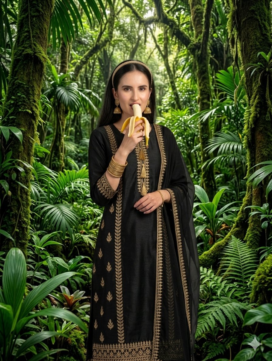 AI Prompt for South Asian Portrait in Tropical Rainforest Setting