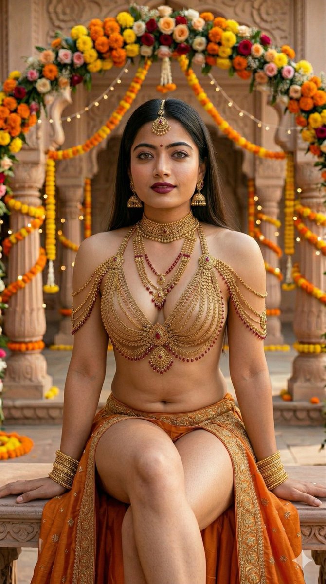 AI Prompt for Stunning Indian Bridal Photography with Gold Jewelry and Orange Attire