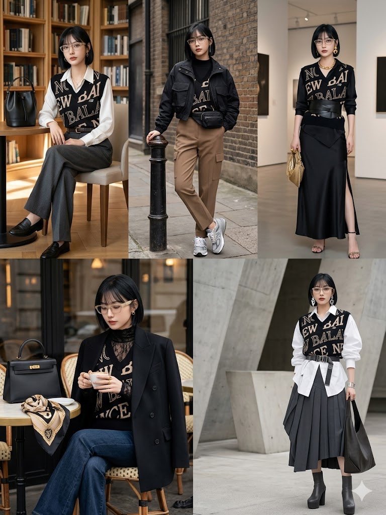 AI Prompt for Stylish AI-Generated Fashion Outfits with Lettered Knit Top
