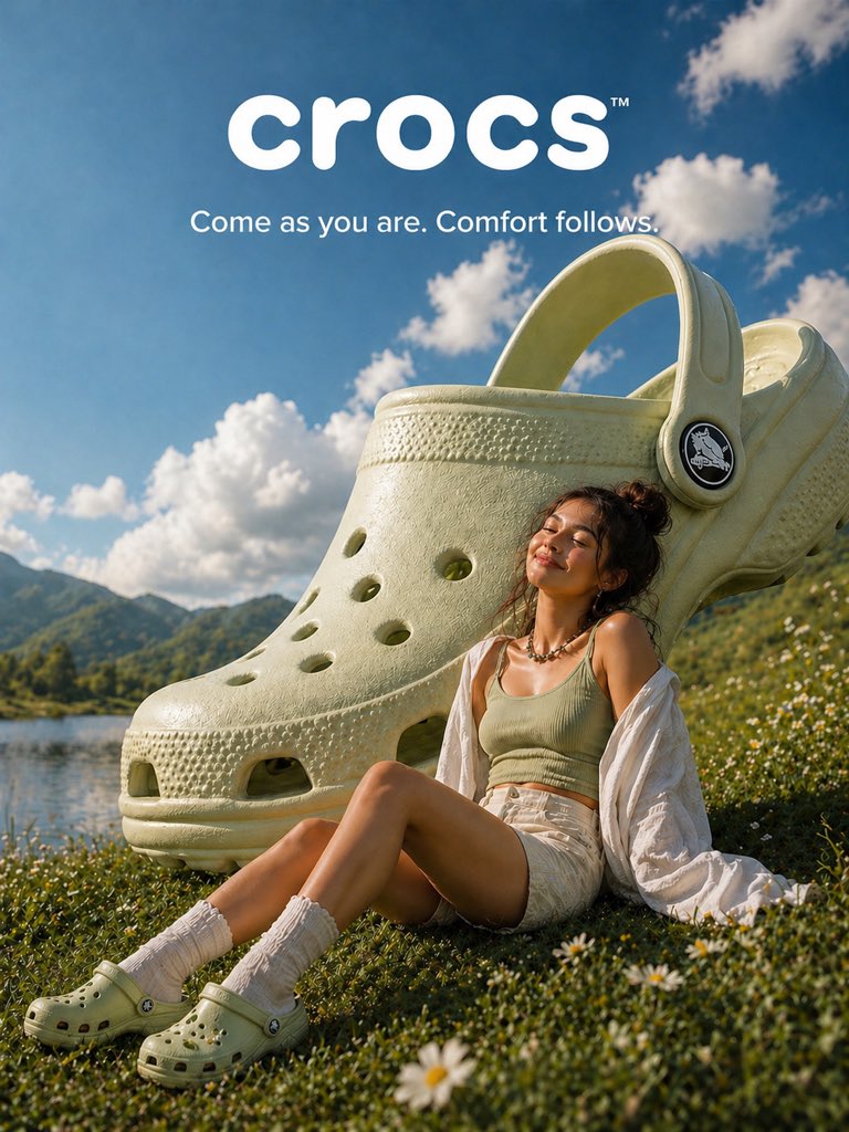 AI Prompt for Summer Fashion Advertising with Crocs Style Clog