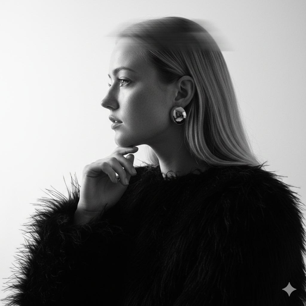 AI Prompt for Surreal Editorial Portrait - Generate Stunning Black-and-White Fantasy Portraits