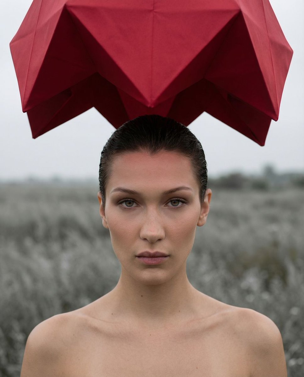 AI Prompt for Surreal Fashion Editorial Portraits with Geometric Elements