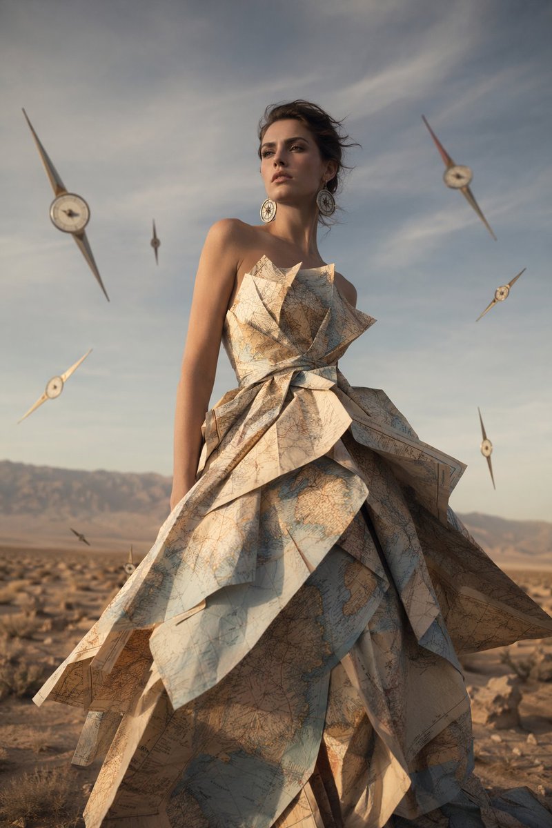 AI Prompt for Surreal Fashion Photography with Optical Illusions