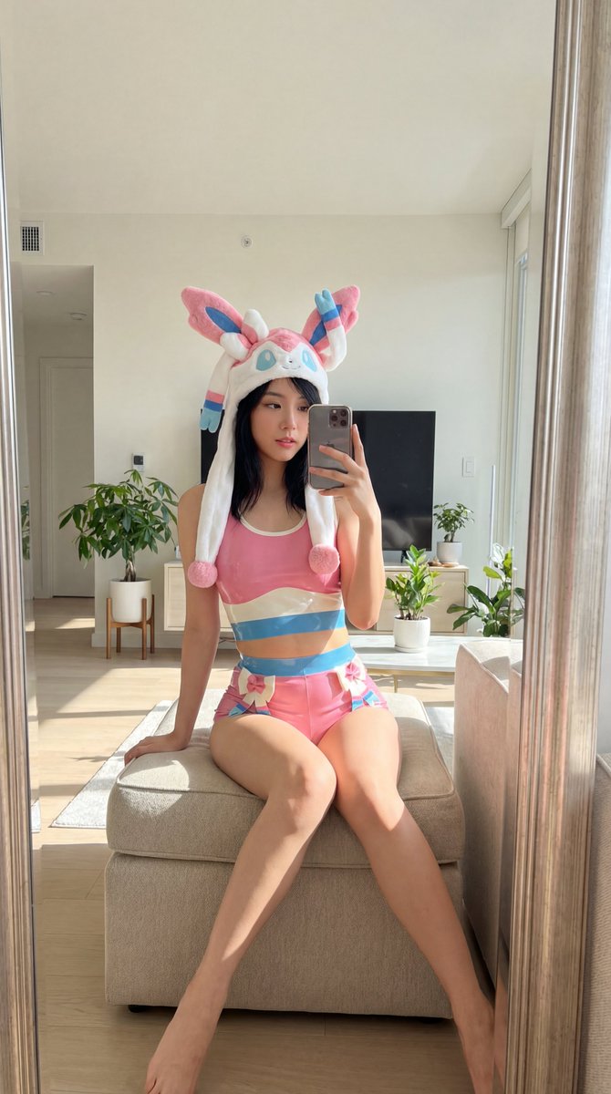 AI Prompt for Sylveon-Themed Latex Fashion Illustration