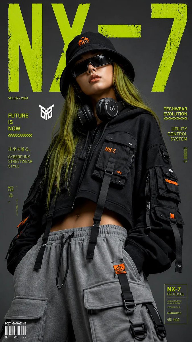 AI Prompt for Techwear Cyberpunk Fashion Portrait Generation
