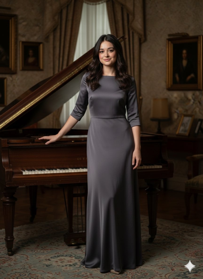 AI Prompt for Timeless Fashion Portrait with Piano