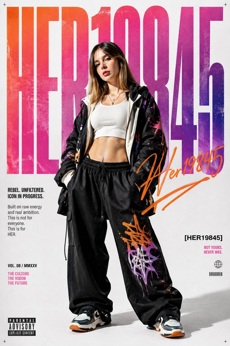 AI Prompt for Trendy Streetwear Fashion Poster with Model and Typography