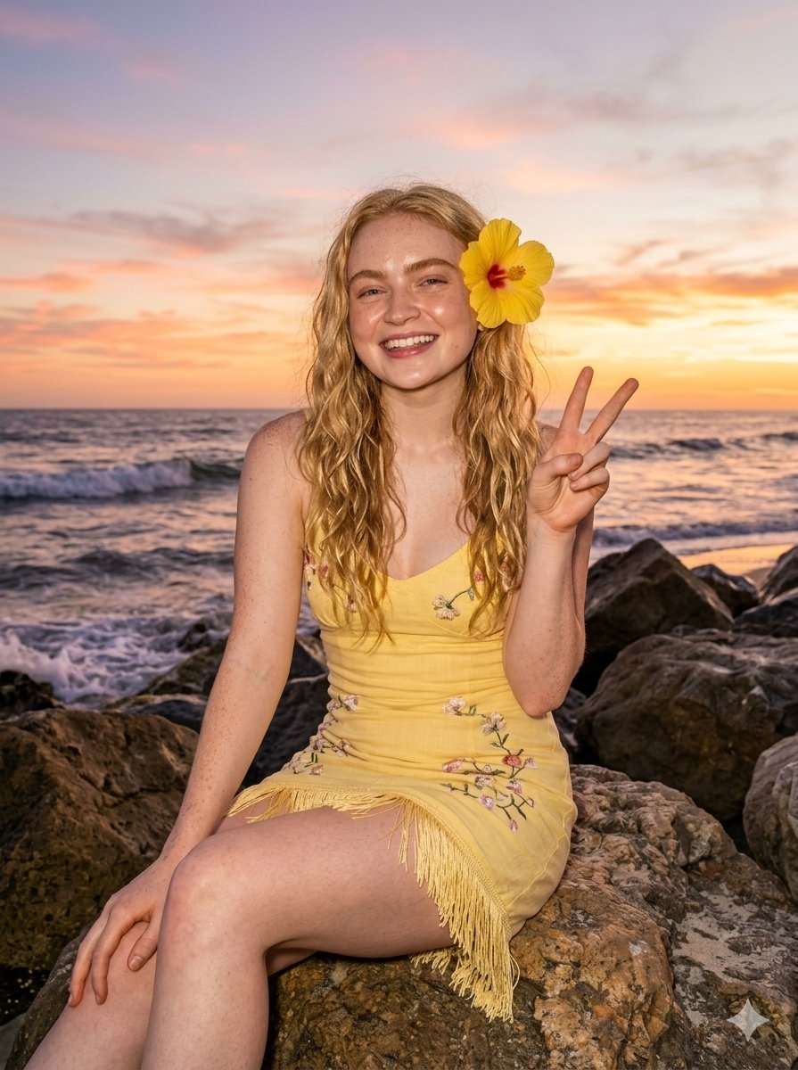 AI Prompt for Tropical Beach Sunset Fashion Photography