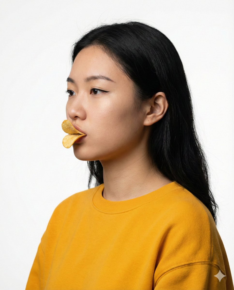 AI Prompt for Ultra Photorealistic Conceptual Beauty Portrait with Pringles Duck Lips