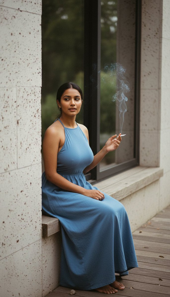 AI Prompt for Ultra Photorealistic Editorial Portrait of Young South Asian Woman with Cigarette