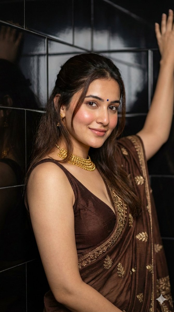 AI Prompt for Ultra-Photorealistic Fashion Portrait of Woman in Traditional Saree