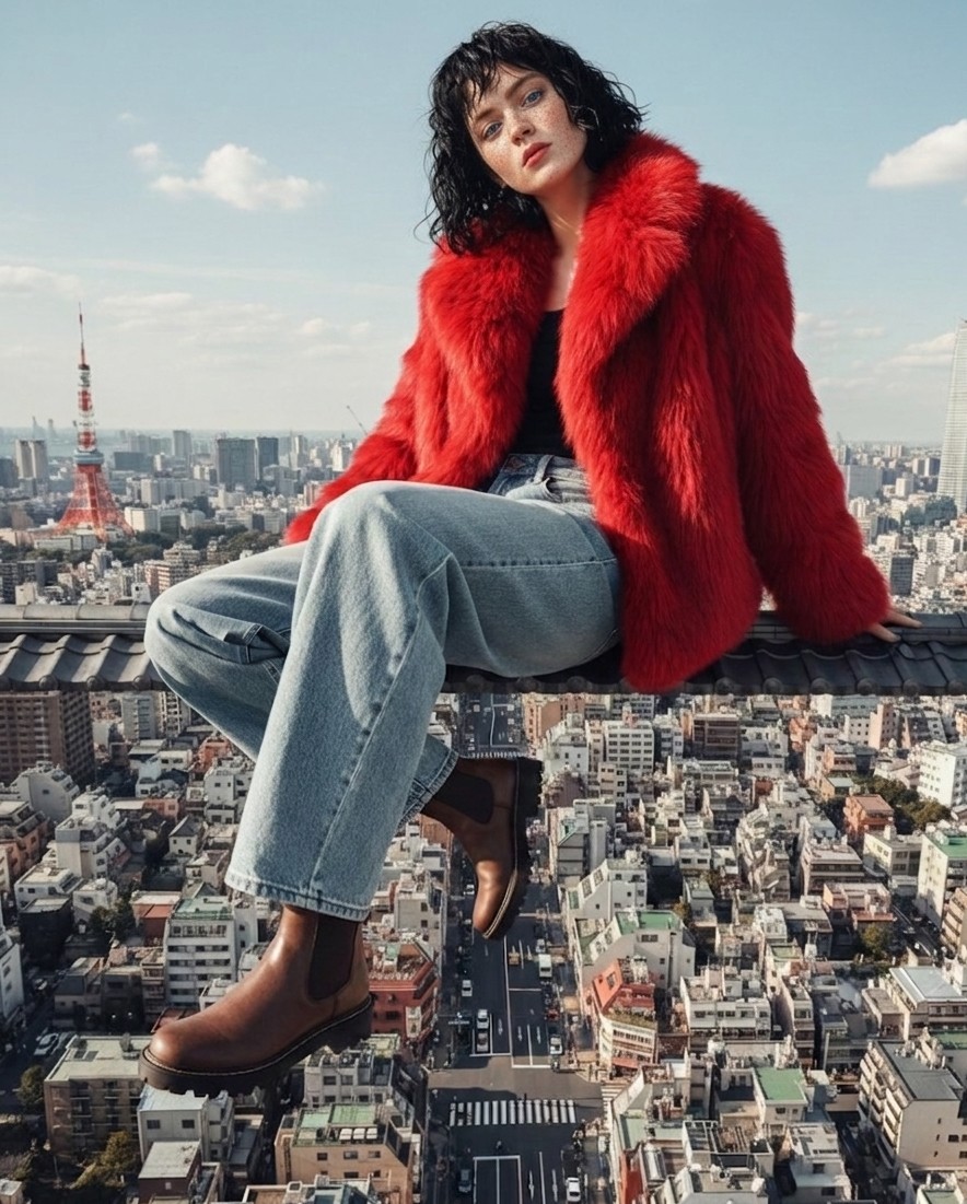 AI Prompt for Ultra-Realistic Fashion Editorial Image with Cityscape