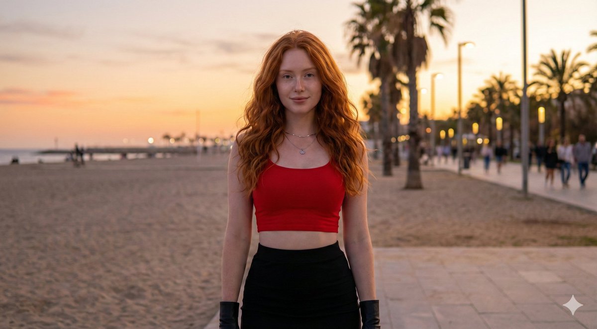 AI Prompt for Ultra-Realistic Fashion Photos of Young Women at Sunset Beach