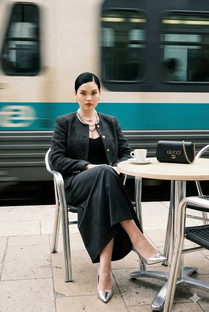 AI Prompt for Ultra-Realistic Street Fashion Portrait with Motion Blur