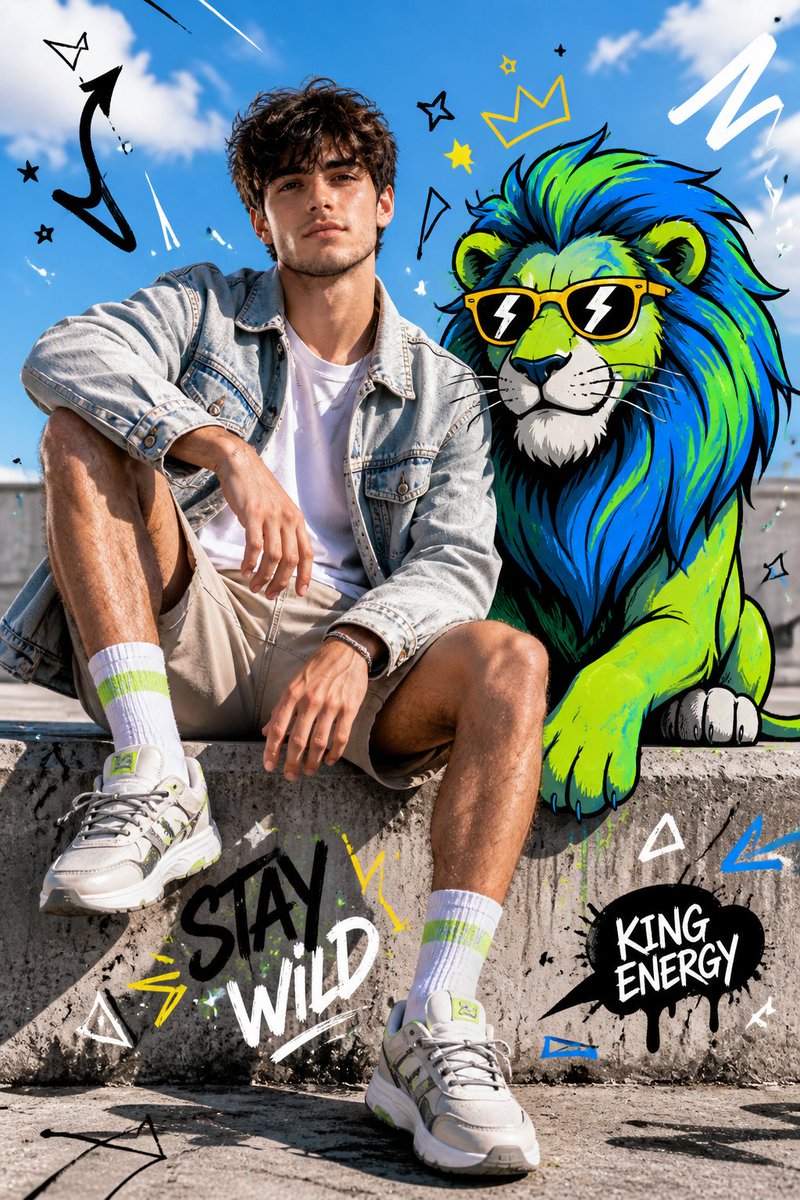 AI Prompt for Unreal Fashion Editorial with Cartoon Elements