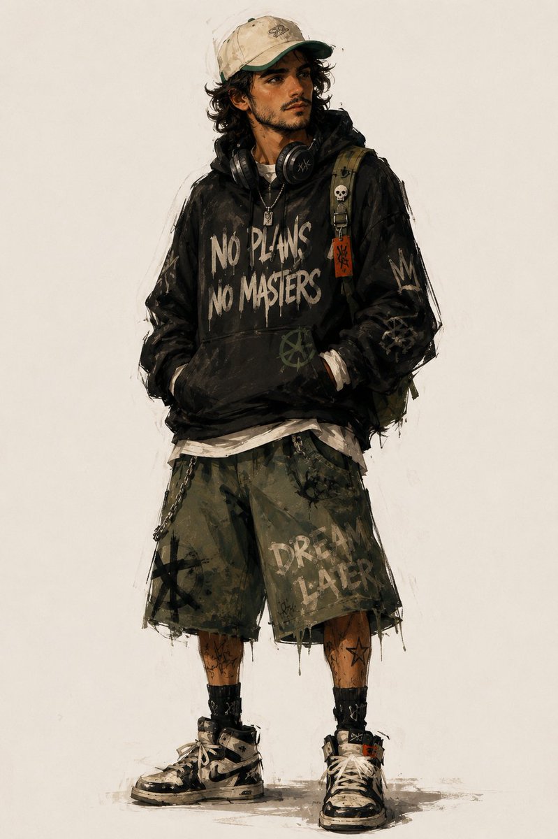 AI Prompt for Urban Fashion Concept Art: Generate Stylized Character Illustrations
