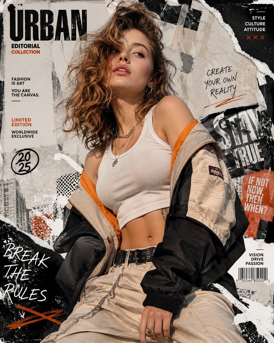 AI Prompt for Urban Fashion Posters with Collage Aesthetic